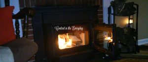 Fire burning in a fireplace