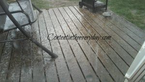 Hail on a deck
