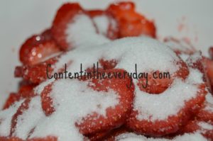 Strawberries covered in sugar