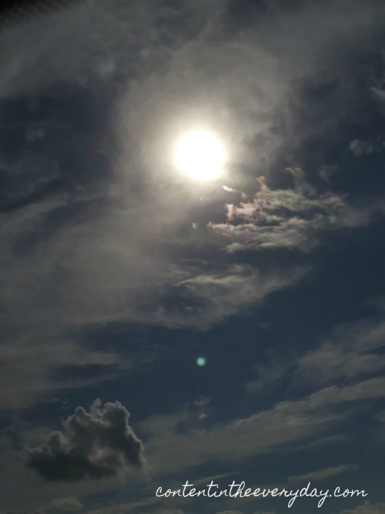 Bright sun Surrounded by clouds