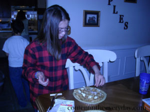 Girl making pie