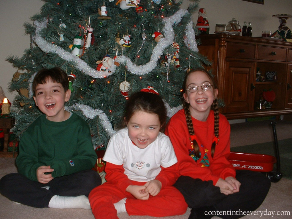 Children laughing at Christmas
