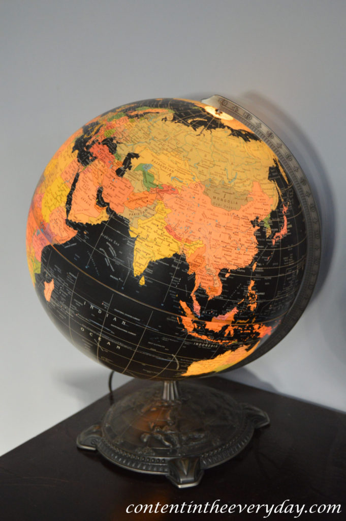 Globe with text